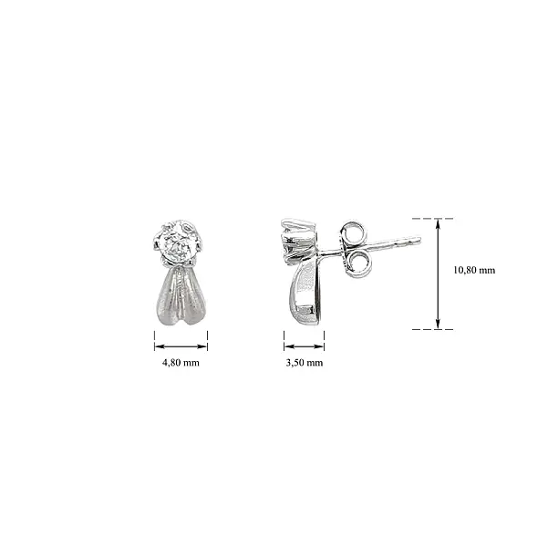 Elegante Weißgold-Ohrringe mit minimalistischem Design