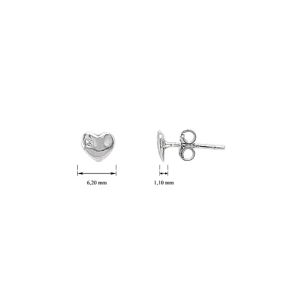 Herz-Ohrringe aus Weißgold mit Zirkonen - funkelndes Symbol der Liebe