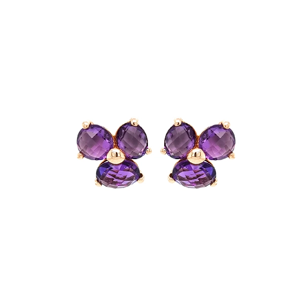 Gold-Ohrringe mit Amethyst