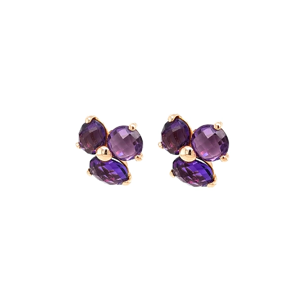 Gold-Ohrringe mit Amethyst