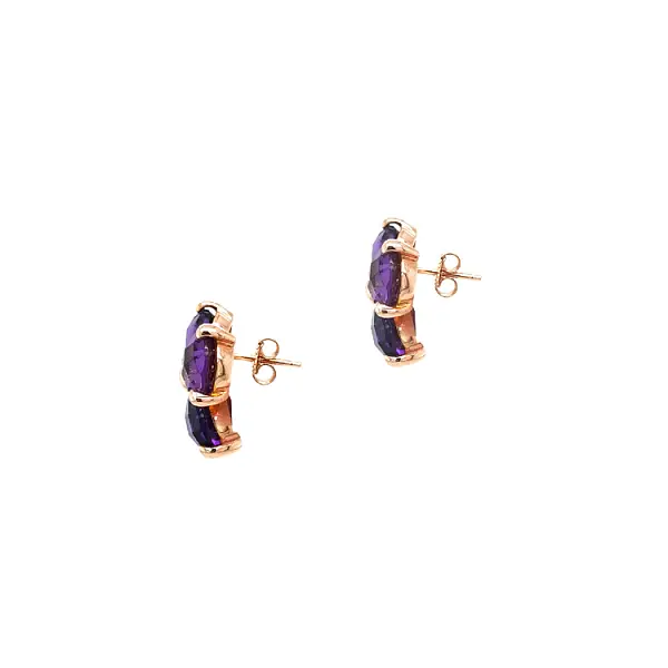 Gold-Ohrringe mit Amethyst