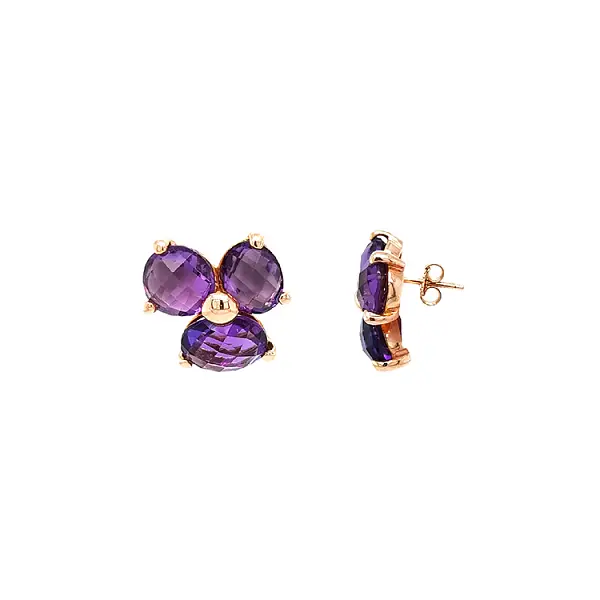 Gold-Ohrringe mit Amethyst