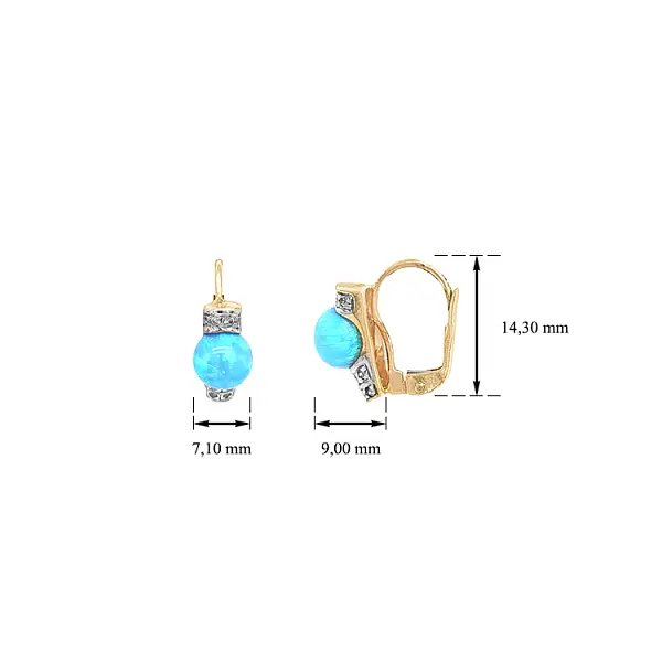 Goldohrringe mit Opalen und Zirkonen