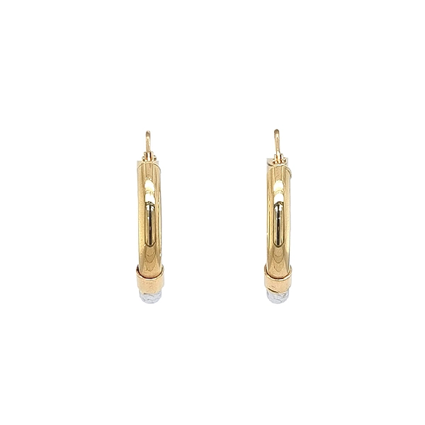 Elegante Goldohrringe mit Gelb- und Weißgoldkontrast