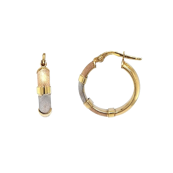 Elegante Creolen aus Trikolor-Gold