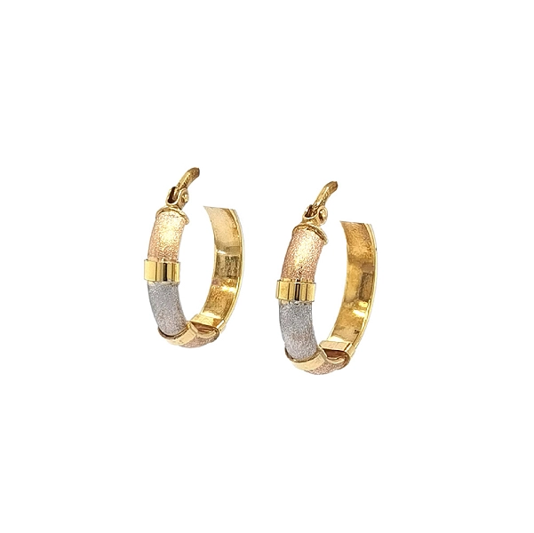 Elegante Creolen aus Trikolor-Gold
