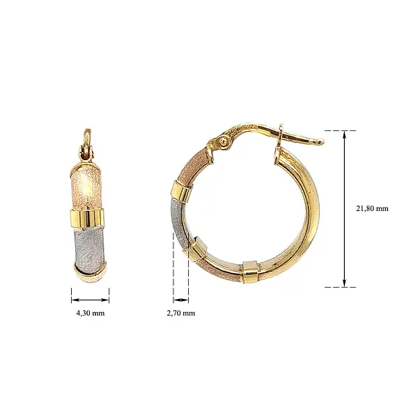 Elegante Creolen aus Trikolor-Gold