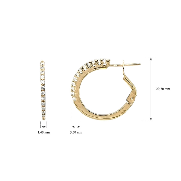 Goldene Creolen mit Zirkonia