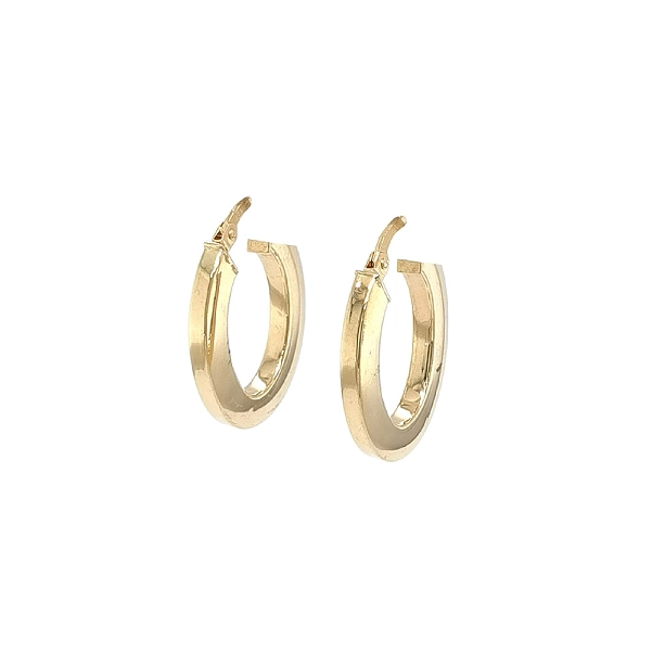 Gold Oval Runde Ohrringe mit Bar Verschluss
