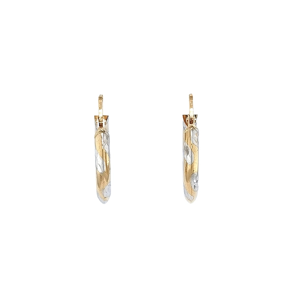 Elegante runde Ohrringe aus Weiß- und Gelbgold