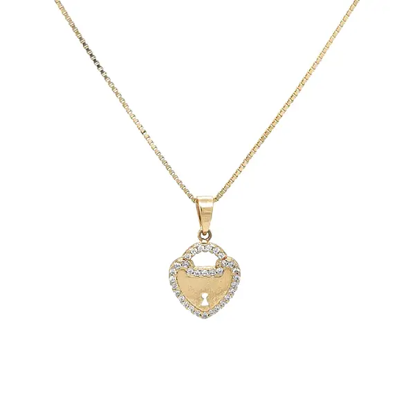 Goldanhänger Herz mit Zirkonia