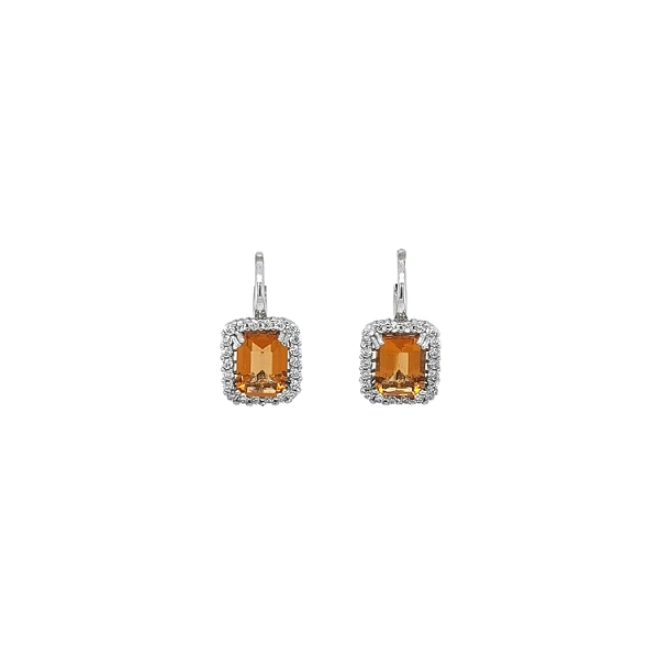 Gold-Ohrringe Orange Steine
