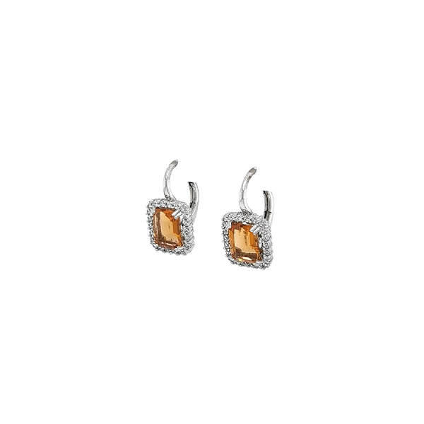 Gold-Ohrringe Orange Steine