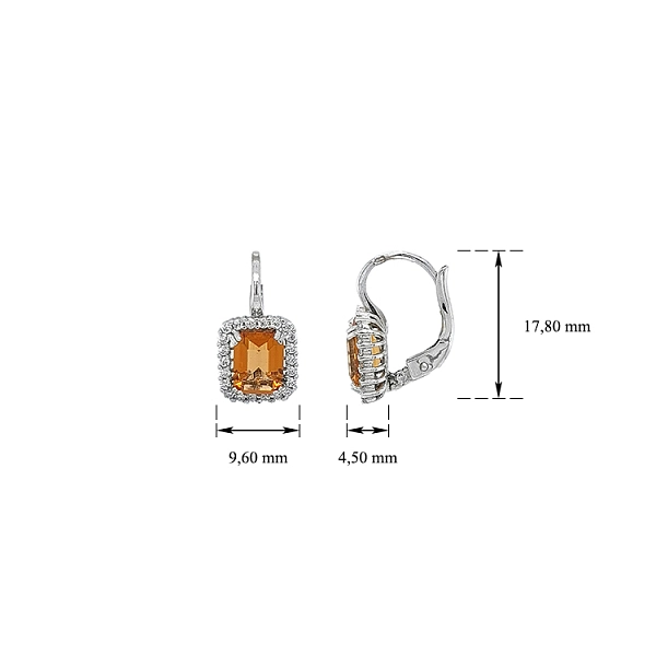 Gold-Ohrringe Orange Steine