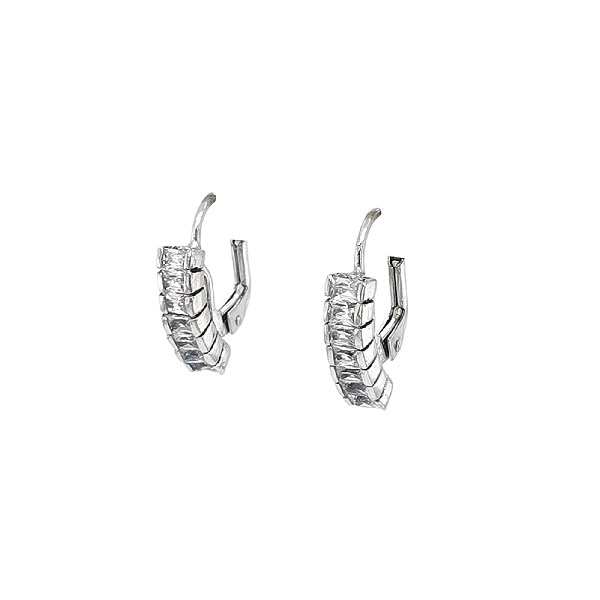 Elegante Weißgoldohrringe mit Baguette-Zirkonia