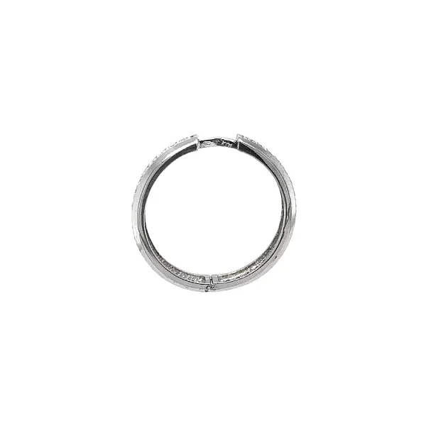 Runde Ohrringe mit Zirkonen aus Weißgold