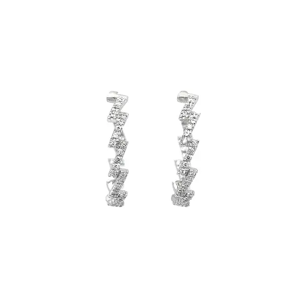 Runde Ohrringe mit Zirkonen aus Weißgold