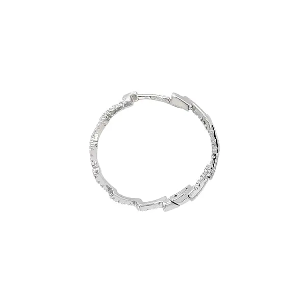 Runde Ohrringe mit Zirkonen aus Weißgold