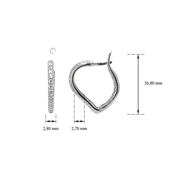 Runde Ohrringe mit Zirkonen aus Weißgold