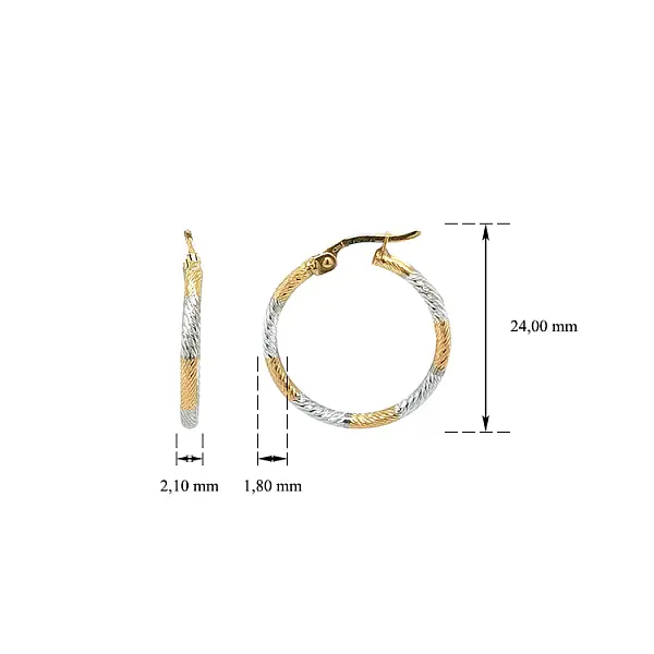 Runde Ohrringe aus Kombinationsgold