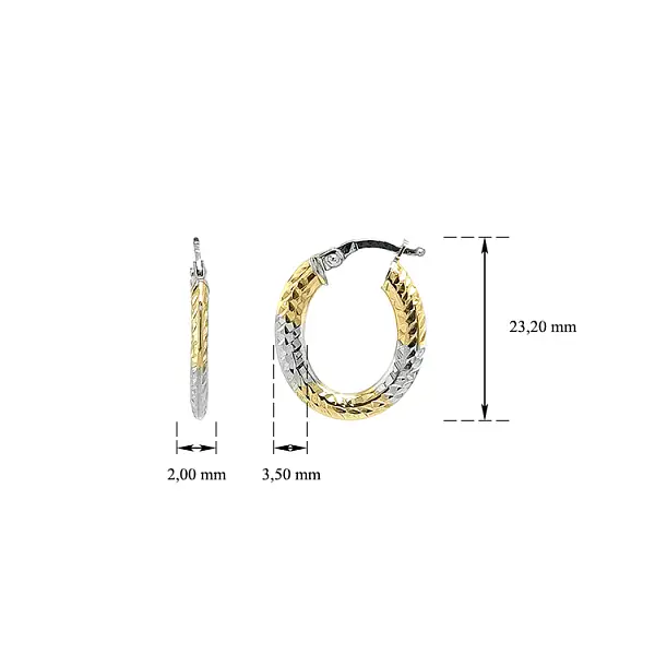 Runde Ohrringe aus Kombinationsgold