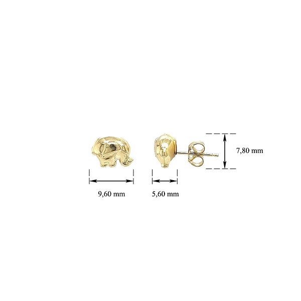 Goldfarbene Elefantenohrringe mit Pfirsich