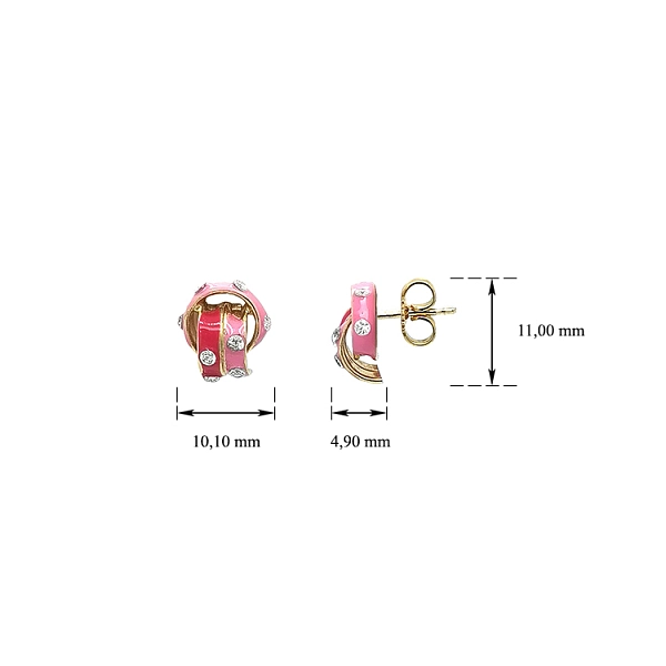 Goldohrringe mit Emaille und Zirkonen