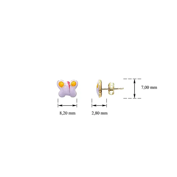 Gold-Pecek-Ohrringe Schmetterlinge