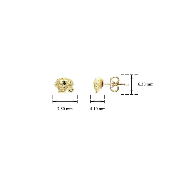 Goldfarbene Elefantenohrringe mit Pfirsich