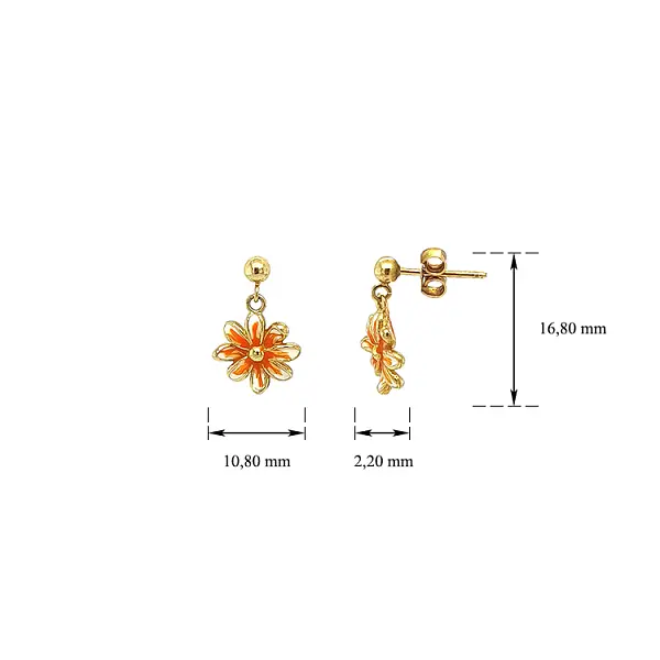 Gold-Ohrringe Blumen