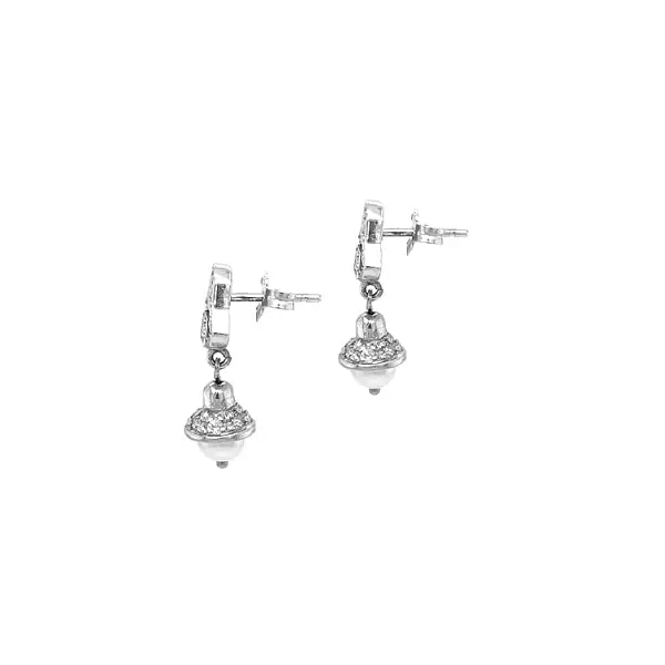 Goldohrringe mit Perlen und Zirkonen