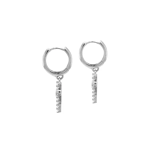 Goldohrringe Kreuz mit Zirkonen