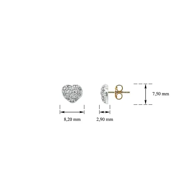 Ohrringe mit Zirkonen in Gold