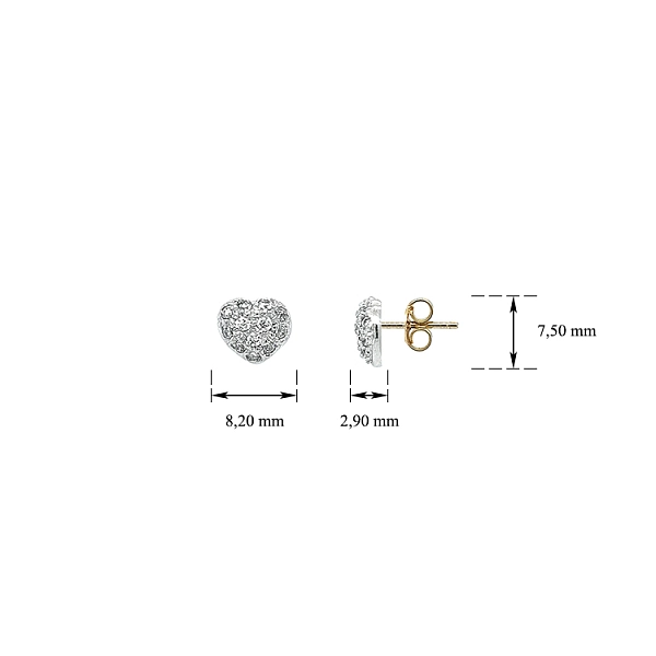 Ohrringe mit Zirkonen in Gold
