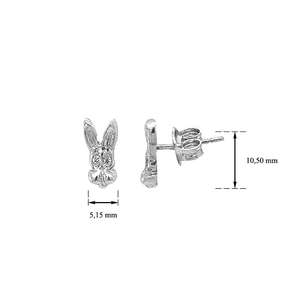 Goldene Kaninchen-Ohrringe mit Zirkonen