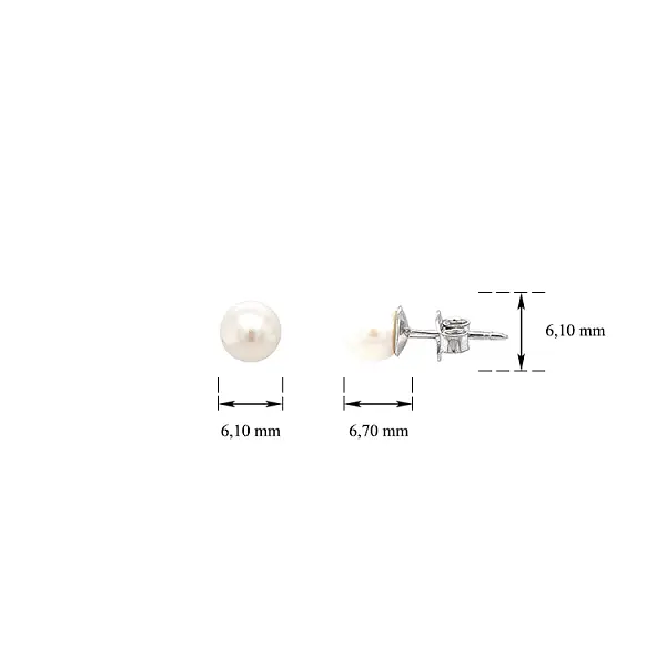 Pecky-Ohrringe mit Weißgoldperle