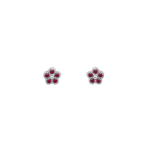 Goldohrringe Blumen mit Zirkonen