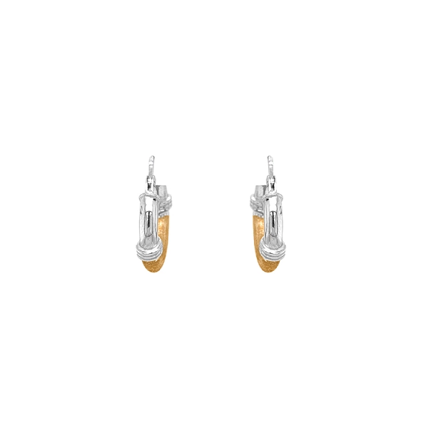 Gold-Ohrringe Ringe aus Kombinationsgold