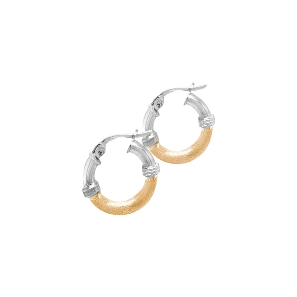 Gold-Ohrringe Ringe aus Kombinationsgold
