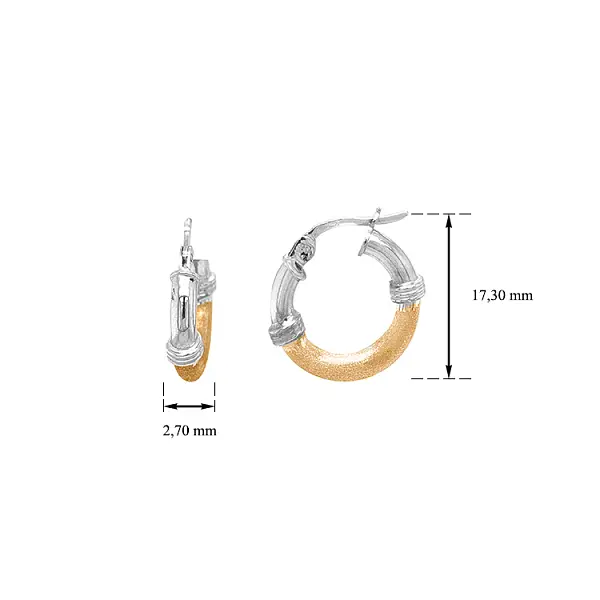 Gold-Ohrringe Ringe aus Kombinationsgold