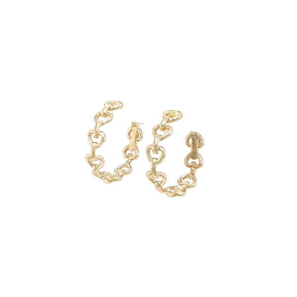 Gold Runde Ohrringe Herzen