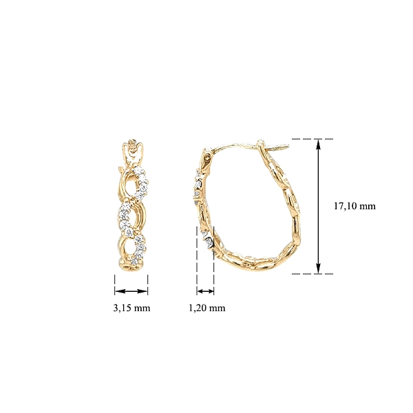 Gold-Ohrringe mit Zirkonen