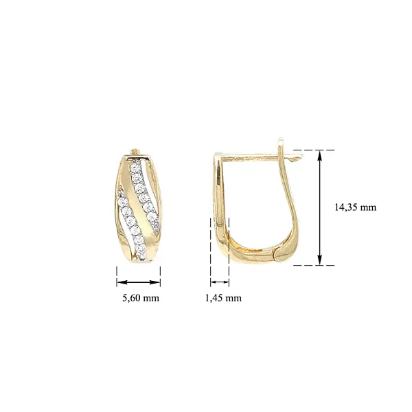 Gold-Ohrringe mit Zirkonen