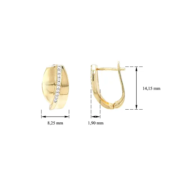 Gold-Ohrringe mit Zirkonen