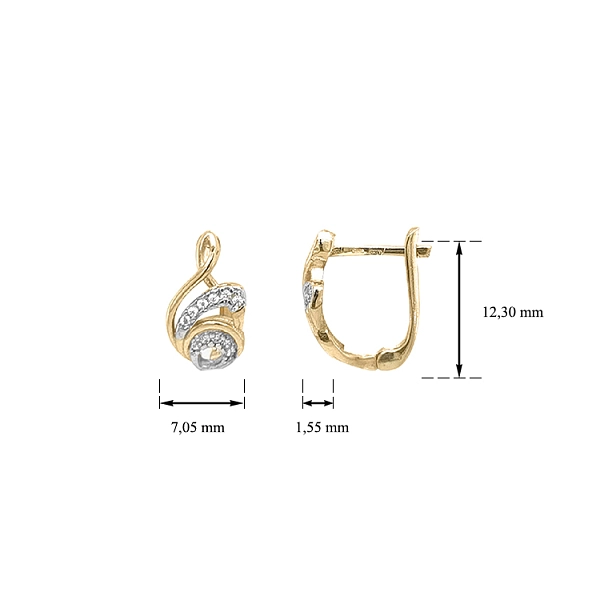 Gold-Ohrringe mit Zirkonen