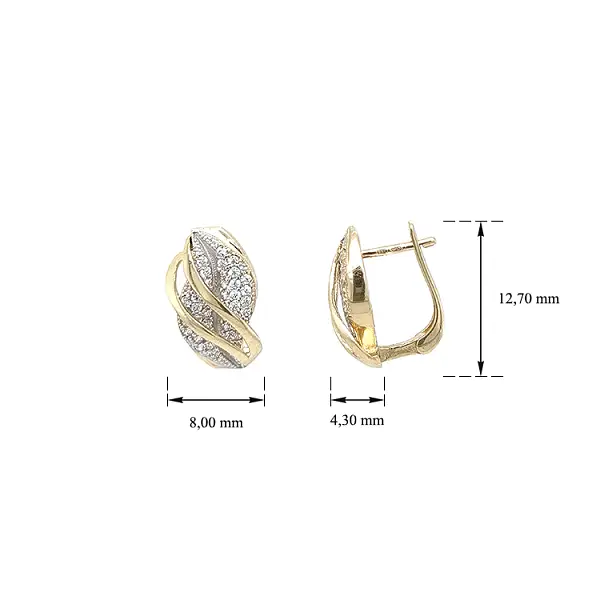 Gold-Ohrringe mit Zirkonen