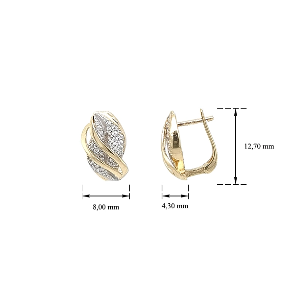Gold-Ohrringe mit Zirkonen