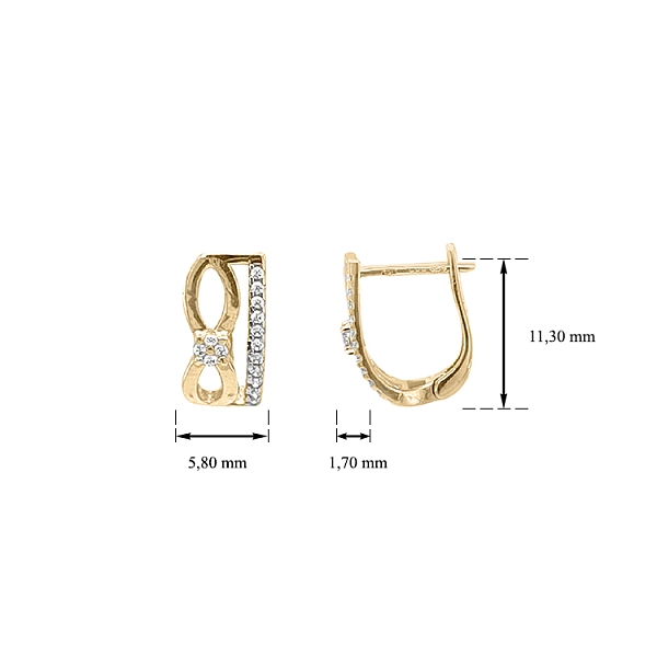 Gold-Ohrringe mit Zirkonen