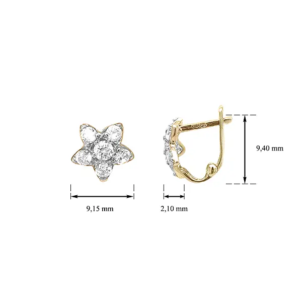 Gold-Ohrringe mit Zirkonen