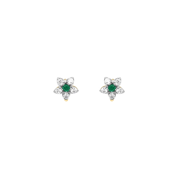 Goldohrringe Blumen mit Zirkonen